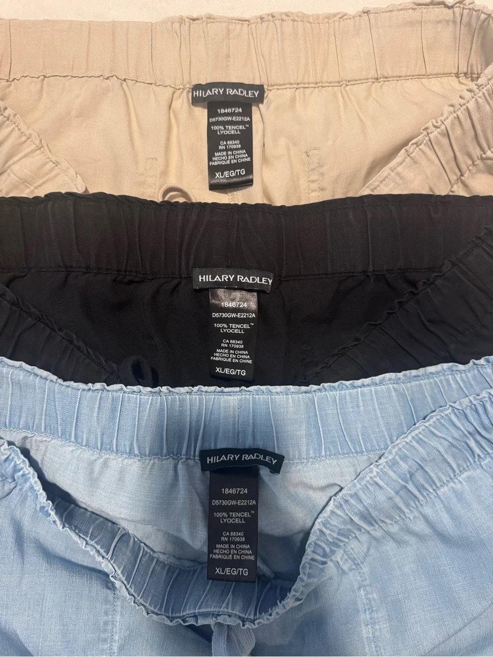 Hilary Radley Women’s Athletic Drawstring Shorts - Light Blue, Beige, Black